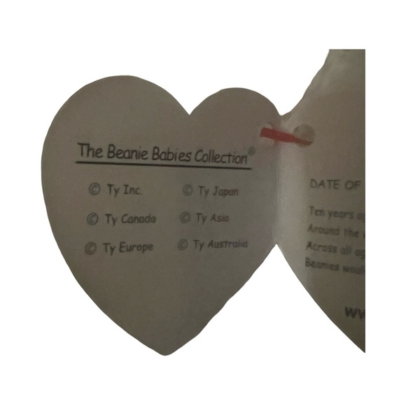 Retired Ty Beanie Baby Decade Sparkly White Anniversary Bear - Picture 11 of 12